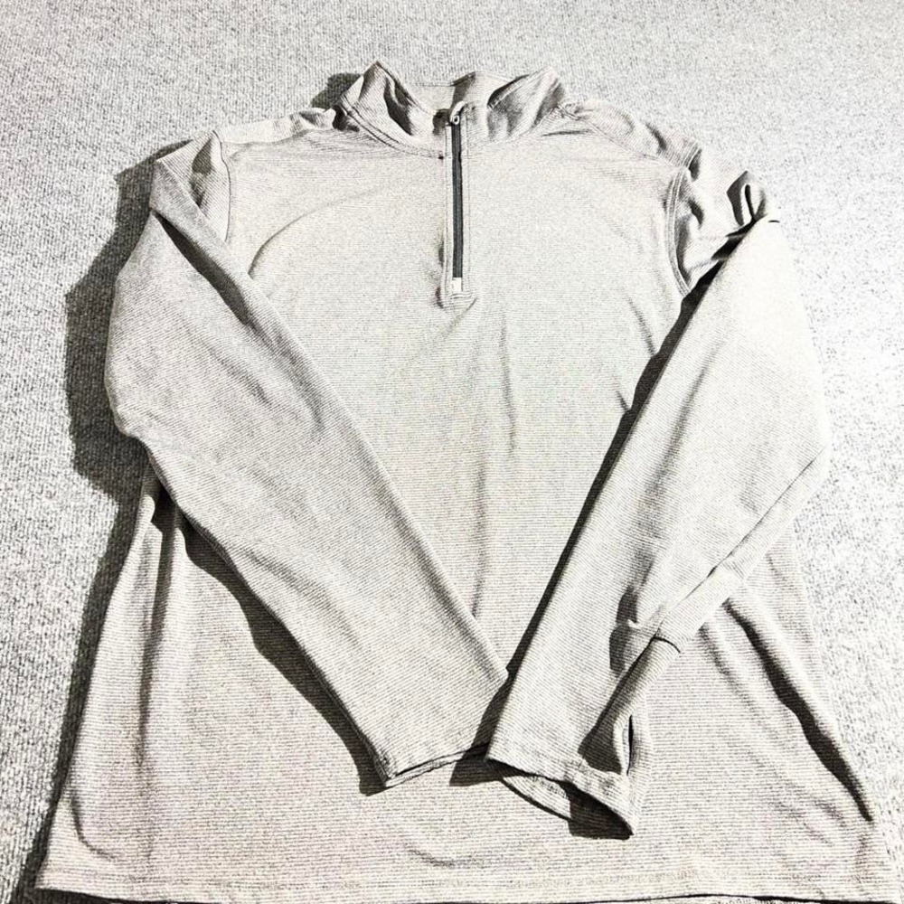 Hind Running Mens XL Gray‎ Quarter Zip Pullover Long Sleeve Shirt Stretchy